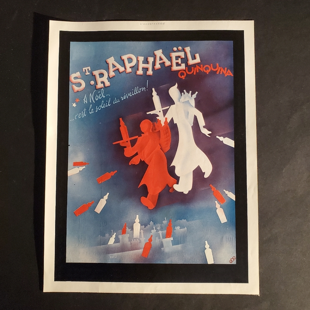 St. Raphael Quinquina Original Print Magazine Advertisement From 1938